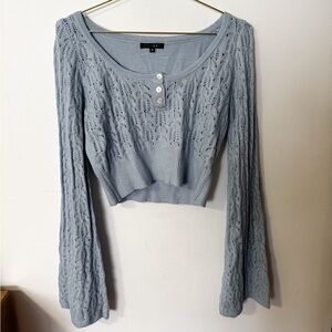 light blue cropped sweater